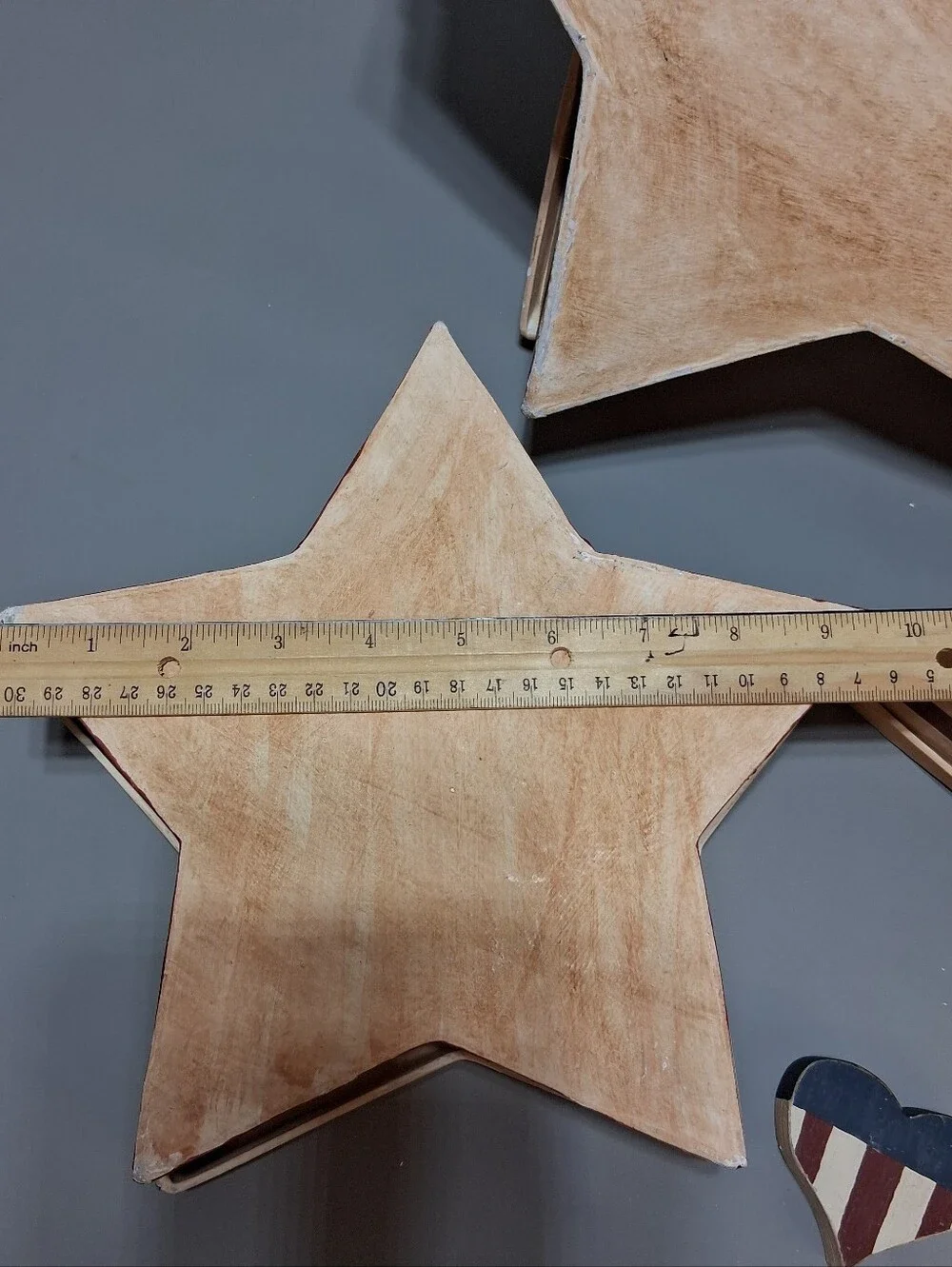 American Flag Nested Wooden Star Trays Patriotic Decor Set of 3